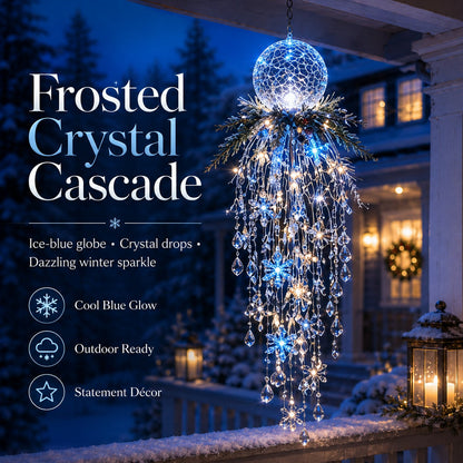 🎅 Christmas Hanging Snowflake & Crystal LED Light, Festive Porch Decoration ✨