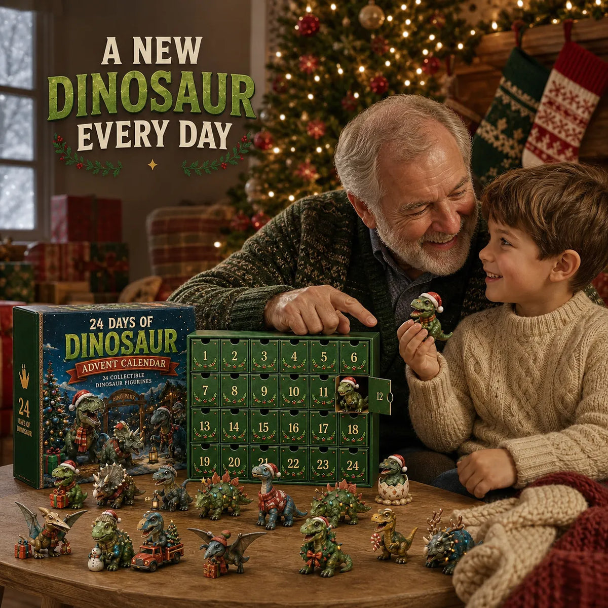 🦖 24 Days of Dinosaur Christmas Advent Calendar 2026 – 24 Collectible Dino Surprises 🎄
