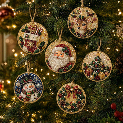 🎄DIY Christmas Diamond Art Wooden Ornament Kit