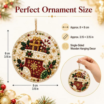 🎄DIY Christmas Diamond Art Wooden Ornament Kit