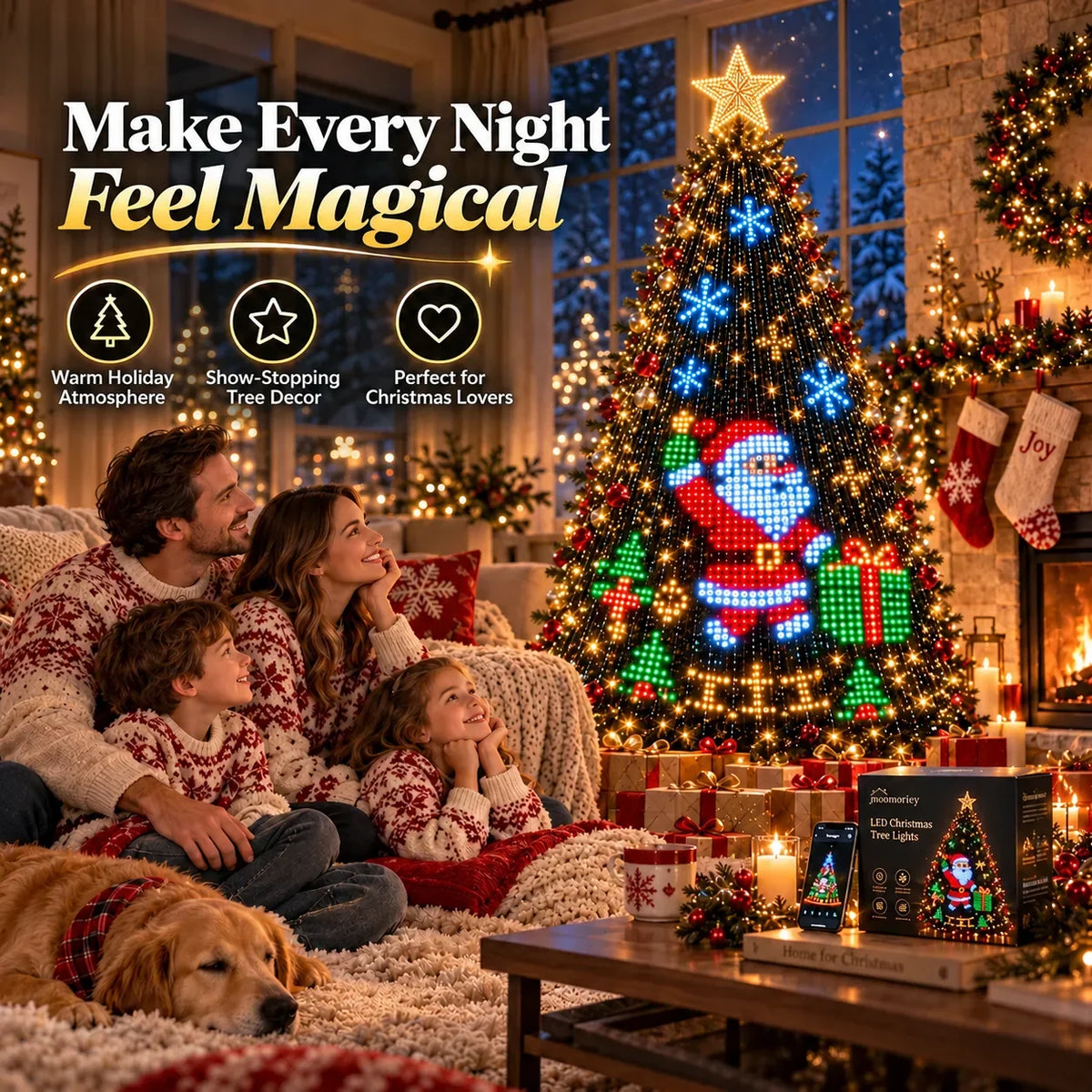🎄 Smart Animated Christmas Tree Lights | App-Controlled LED Holiday Display ✨