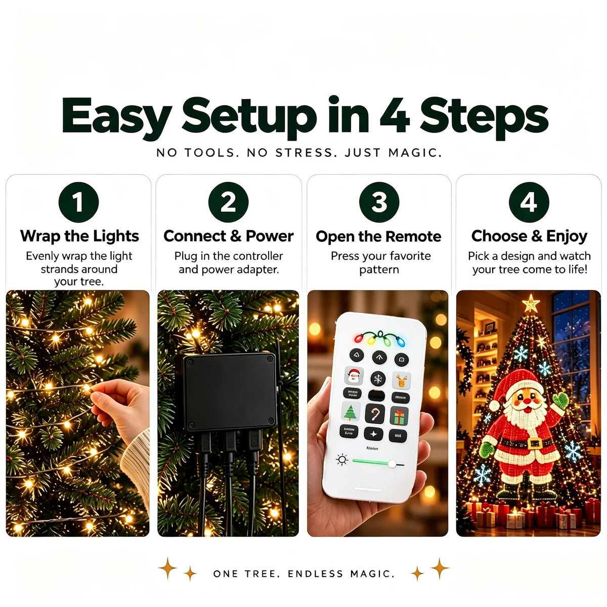 🎄 Smart Animated Christmas Tree Lights | App-Controlled LED Holiday Display ✨